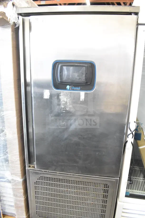 2020 Desmon GBF-15+ETL stainless steel commercial blast chiller with 4 probes. Features commercial casters, 220 volts, 3 phase.