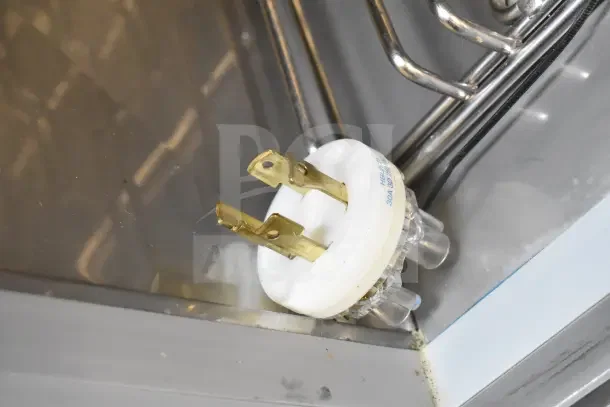 Close-up of 2020 Desmon GBF-15+ETL blast chiller internal probe; stainless steel, 220V, 3-phase, commercial use.