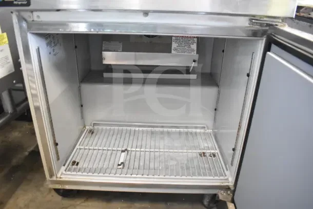 2019 Delfield GUR32BP-S commercial work top cooler, single door, on casters, 115V, 1 phase, clean interior, working condition.