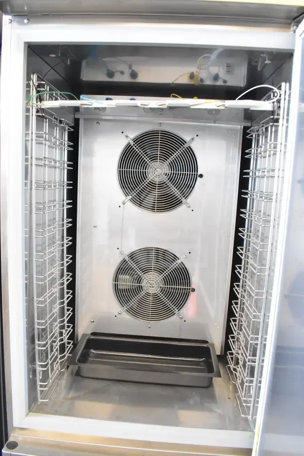 2022 Desmon GBF-15+ETL blast chiller, stainless steel, 4 probes, commercial casters, 220V, 3 phase, excellent condition.