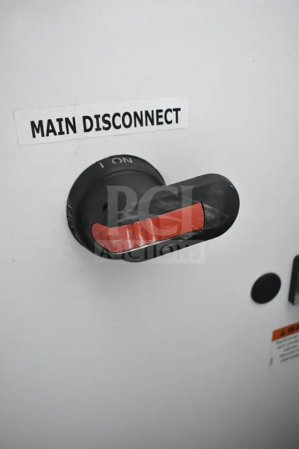 Danfoss 177U5463 commercial unit switch, labeled "Main Disconnect," 480V, 3-phase. Black handle with red strip.