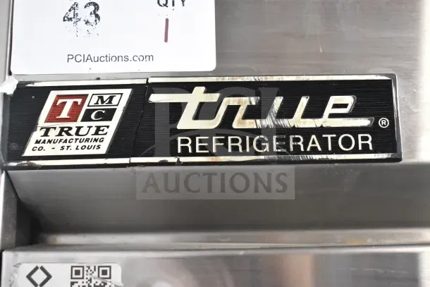 True T-23 Commercial Single Door Cooler, 115V, 1 Phase, with branding labels visible, in used condition.