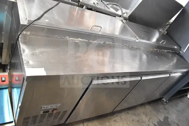 2023 Avantco MPR-93-X commercial pizza prep table, stainless steel, on casters, 115 volts, 1 phase, good condition.