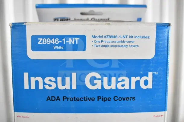 Insul Guard Protective Pipe Covers, model Z8946-1-NT, new in original box, includes P-trap and angle stop covers.
