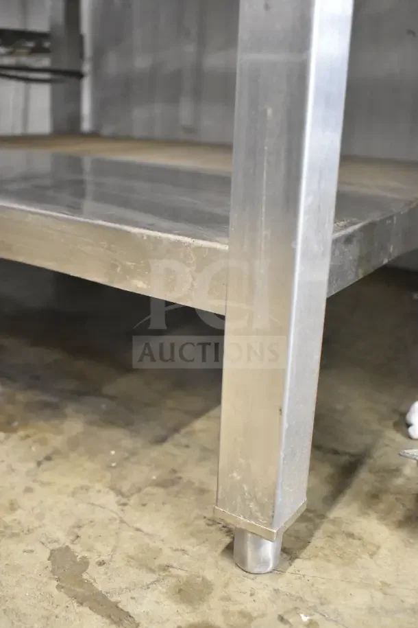 Bakers Pride AETG101R stainless steel equipment stand, part of a commercial gas combi convection oven setup.