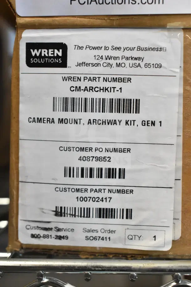Two boxes of Wren Solutions CM-ARCHKIT-1 camera mounts, Archway Kit Gen 1. New condition, includes part and PO numbers.