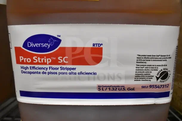 Diversey Pro Strip SC High Efficiency Floor Stripper, 5L, Green Seal certified label, SKU: 95547312.