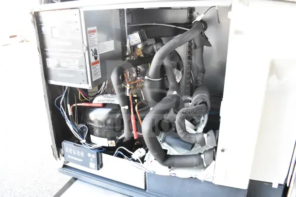 BRAND NEW Scotsman MC0330MAX-1A Prodigy Elite 30" Ice Machine, 365 lb., 115V, showing interior components and labels.
