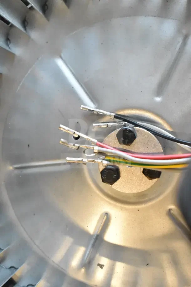 Alt text: Interior view of a 2025 Nidec Convection Oven, showing detailed wiring and components. Brand new, scratch and dent condition.