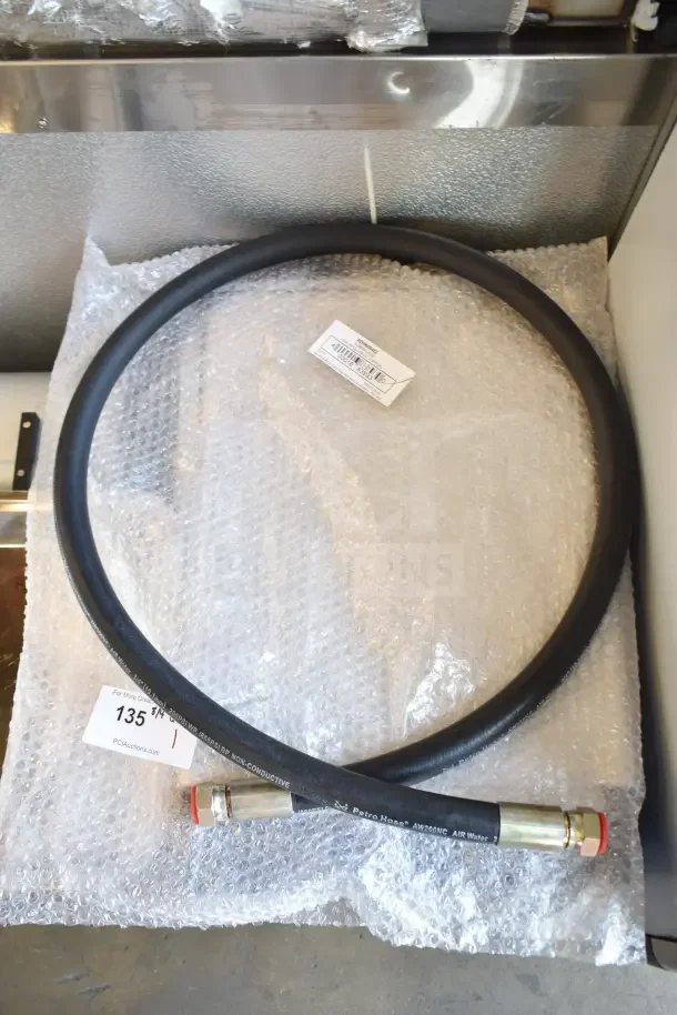 BRAND NEW Fryclone 259606482 rubber hose for fryer oil disposal units, wrapped in bubble wrap. Tags detail model info.