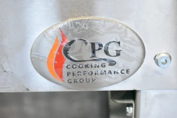 BRAND NEW CPG Stock Pot Range model 351CPGSP18N, 80,000 BTU, scratch and dent, logo visible on silver surface.