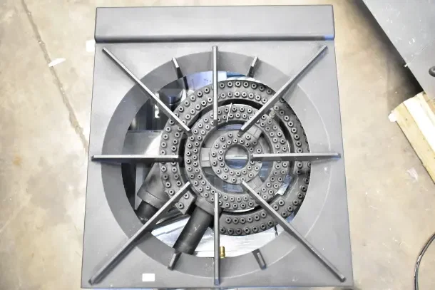 BRAND NEW CPG-SP-18-N Natural Gas Stock Pot Range, 80,000 BTU, top view of burner, minimal scratches, model 351CPGSP18N.
