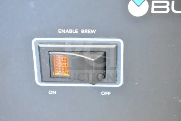 BRAND NEW SCRATCH AND DENT! 2025 Bunn TB3Q 3 Gallon Iced Tea Brewer switch with "ENABLE BREW" and "ON/OFF" labels.