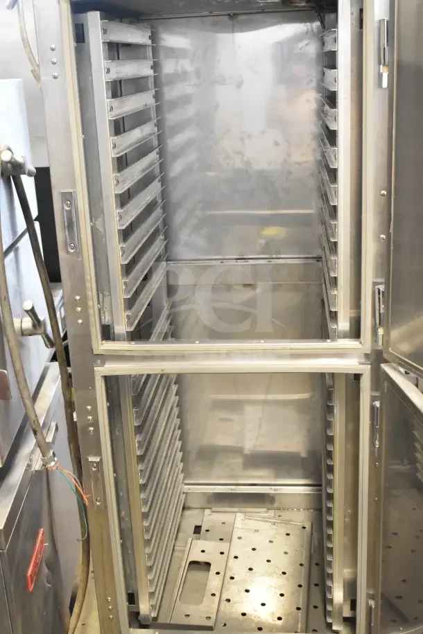 Metro C599-SDS-LPDSA heated holding cabinet on casters, stainless steel, good condition, 120V, 1 Phase.