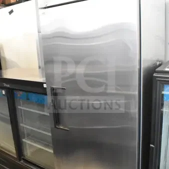 2017 True T-19F commercial single door reach-in freezer, stainless steel, on casters, 115 volts, 1 phase.