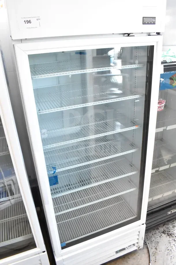 2021 True TSCI-600R-G-PH commercial cooler, single glass door, multiple wire shelves, excellent condition, 115V, 1 phase.