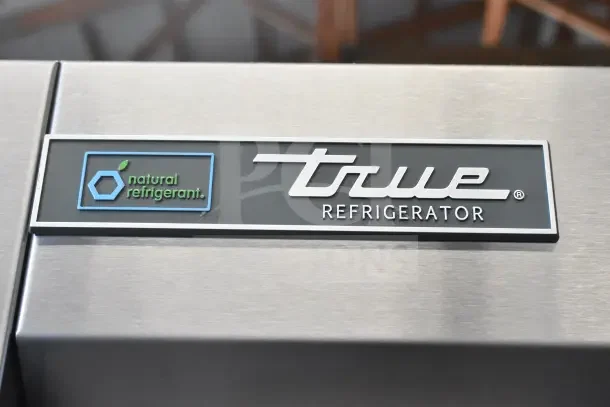 True T-35 Commercial 2 Door Reach-In Cooler label, highlights natural refrigerant feature.
