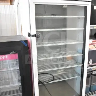 2021 True TSCI-600R-G-PH commercial single door reach-in cooler merchandiser. 115 volts, 1 phase, excellent condition.