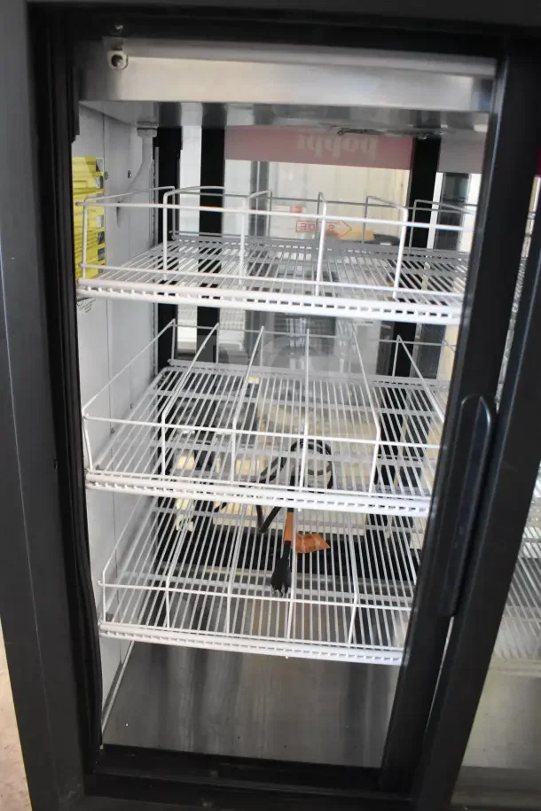IDW Commercial 2 Door Reach In Cooler, Model GPT33-54FG-N-3-3-N-B-4, 115V, 1 Phase, features metal shelves.