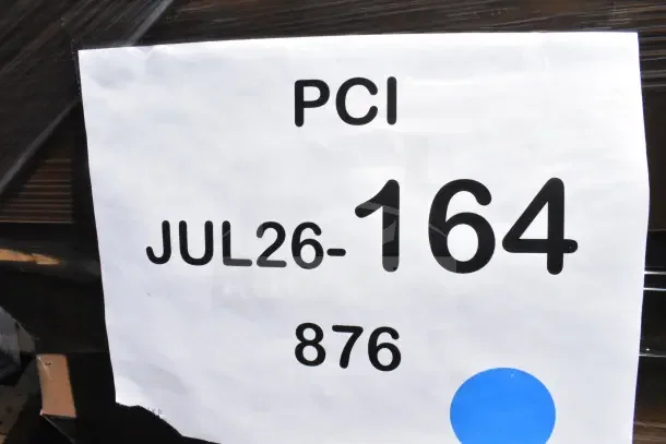 Image shows a tag with "PCI JUL26-164 876" indicating auction information. Related to Advance Tabco sanitizer stand.