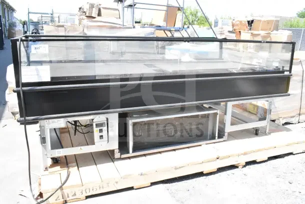 Structural Oasis MI48R Commercial Cooler, horizontal open air design, 220V, 1 phase, visible control panel, sturdy frame.