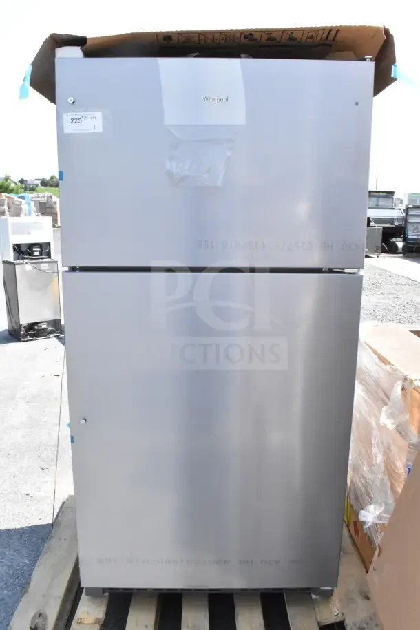 2025 Whirlpool 21MSTFATR6 Reach In Cooler Freezer, stainless steel finish, 115V, 1 Phase, model label visible.