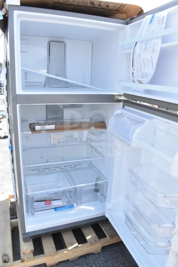 2025 Whirlpool 21MSTFATR6 Reach In Cooler and Freezer, 115 Volts, 1 Phase, new condition, interior view with shelving.