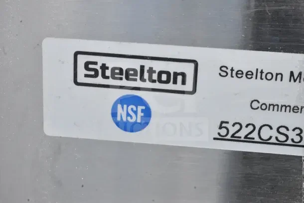 Steelton 522CS31014LR commercial sink, scratch and dent, 54", three compartments, two 12" drainboards, NSF certified.