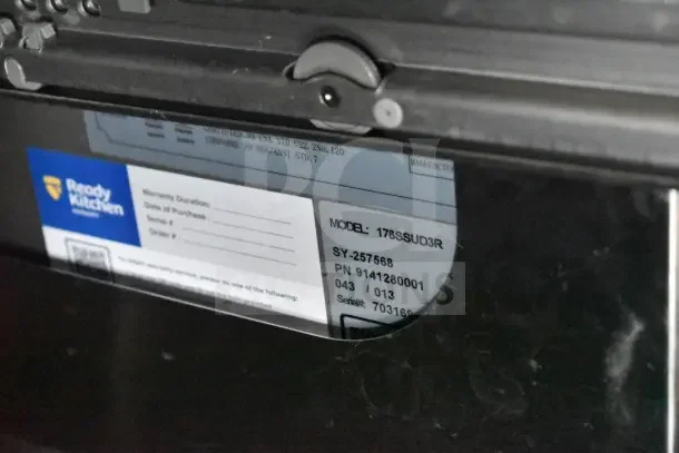 Avantco 178SSUD3R undercounter cooler label, model and serial numbers visible. 115V, 1 phase. Brand new, scratch and dent.