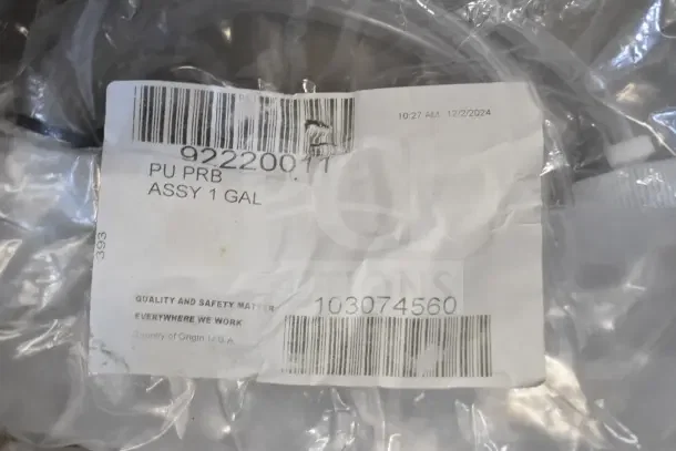 Brand new item with label 92220011, PU PRB ASSY 1 GAL. Includes freezer/dry storage thermometer, hoses. 18 total items.