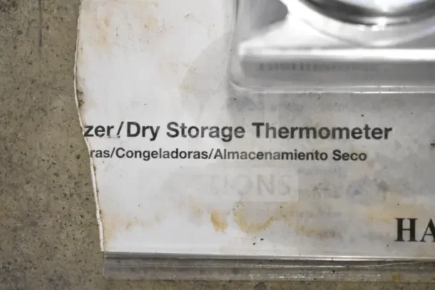 New freezer/dry storage thermometer in packaging, visible label text. Part of 18 brand new items, auction includes models 92220011, K6463.