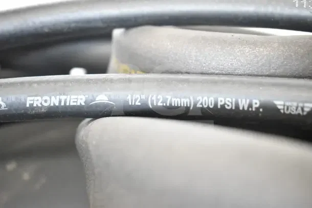 Frontier 1/2" (12.7mm) 200 PSI W.P. hose, made in USA, part of 18 new items in box, includes freezer/dry storage thermometer.