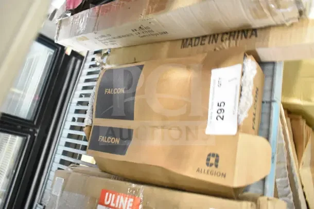 Brand new Falcon SC81A Door Closer in original box, Allegion branding, labeled as Made in China.