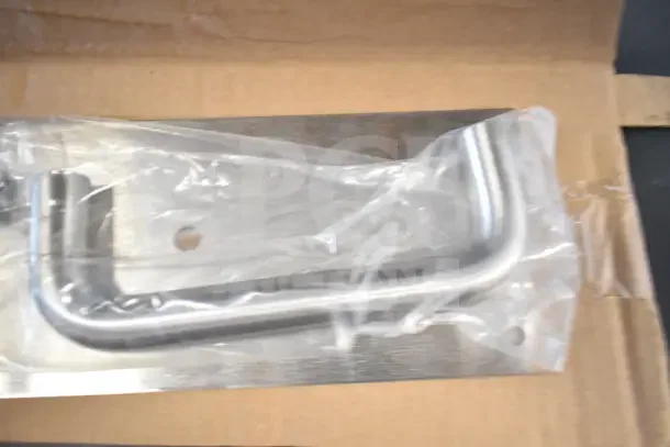 New Uline H-11985SS pull plate in original packaging. Includes two items. Stainless steel construction.