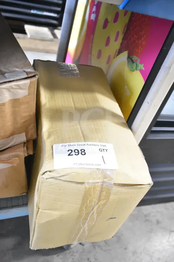 "Brand new Roval 10-20031 Toilet Tissue Dispenser box with auction label 298, pristine condition."