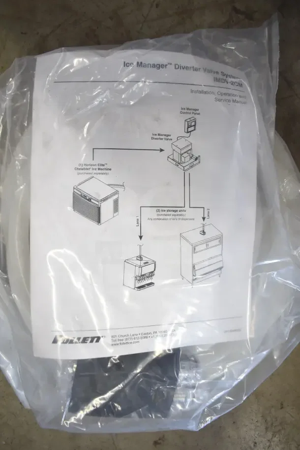 Brand new 2024 Follett IMDV-2CM Diverter Valve in packaging with manual. Model IMDV-2CM, scratch and dent condition.