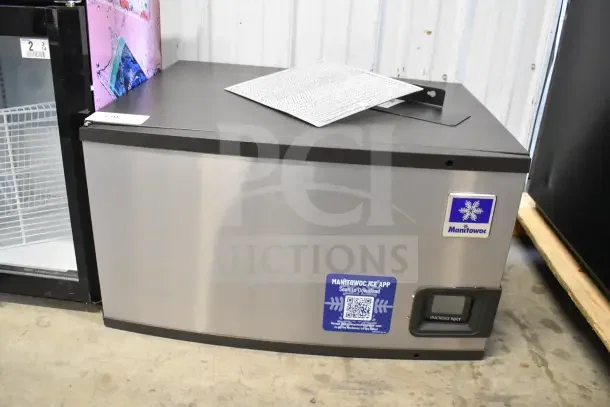 BRAND NEW SCRATCH AND DENT Manitowoc Ice Head; stainless steel, Indigo NXT system, minor cosmetic imperfections, labeled for app download.