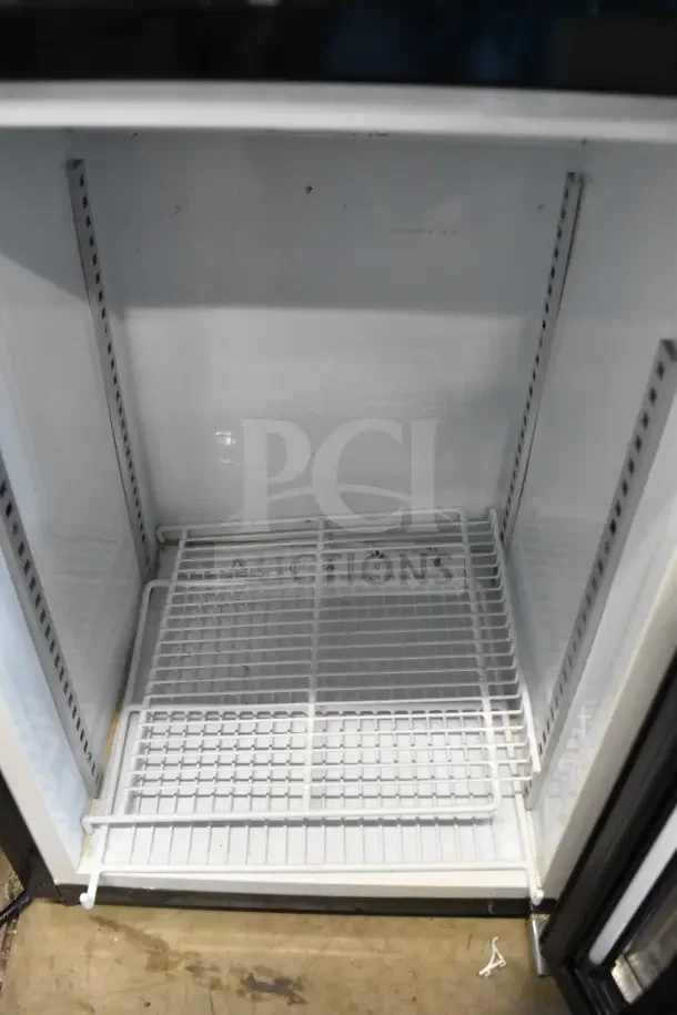2023 T-50L Mini Commercial Cooler Merchandiser, 115V, 1 Phase, white interior, wire shelving, excellent condition.