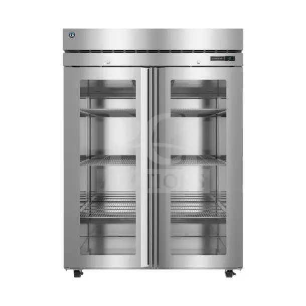 Brand new 2023 Hoshizaki HXF2A-FG 55" Steelheart Series reach-in freezer, two-section, glass doors, 115 volts.