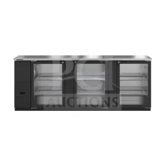 BRAND NEW Hoshizaki BB95-G Back Bar Refrigerator, 3 glass doors, scratch and dent, 115V, 1 Phase, spacious interior.