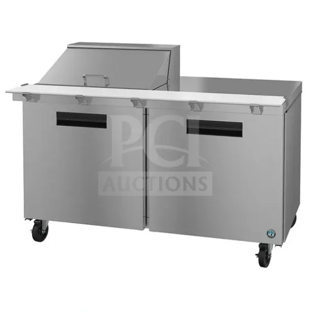Brand new 2022 Hoshizaki SR60B-12M salad prep table. 60" stainless steel, mega top, refrigerated. Scratch and dent condition.