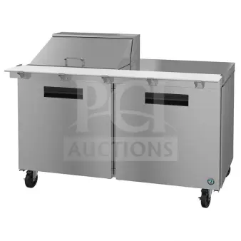 Brand new 2022 Hoshizaki SR60B-12M salad prep table. 60" stainless steel, mega top, refrigerated. Scratch and dent condition.
