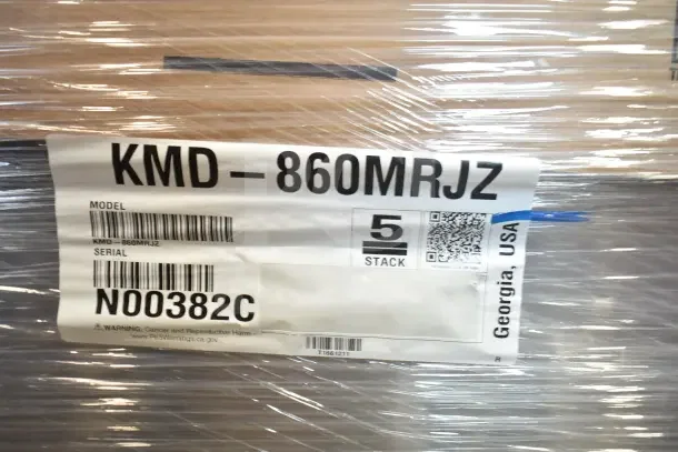 2023 Hoshizaki KMD-860MRJZ 30" Modular Ice Machine, scratch and dent, 967 lb capacity, 230V, 1 phase, label visible.