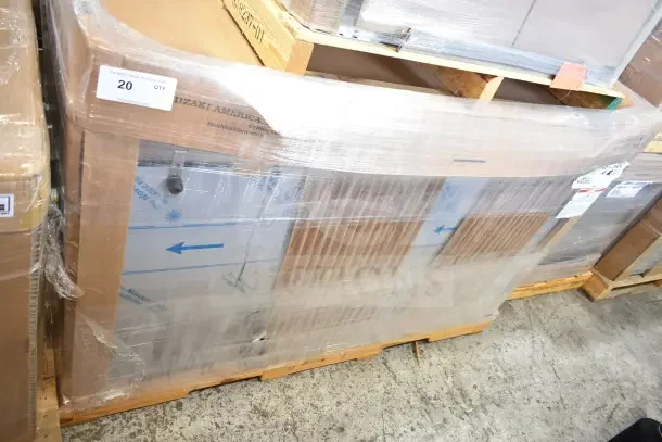 Brand new 2023 Hoshizaki SR60B-18MFC stainless steel 60" salad prep table, scratch and dent, in original packaging.