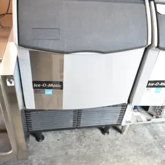 2016 Ice-O-Matic ICEU220HA3 commercial ice machine, 115 volts, 1 phase, self-contained, in used condition, visible branding.