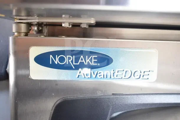 Norlake SMP36-15 sandwich salad prep table with AdvantEDGE label, commercial casters, 115V, 1 phase, mega top.