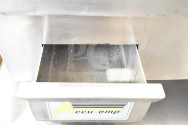 AccuTemp EGF4803B3600-T1 36"x24" countertop electric griddle, 480V, 3-phase. Slightly used condition, AccuTemp label visible.