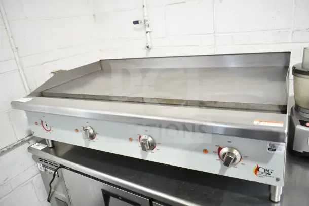 Cooking Performance Group G-CPG-48-M 48" electric griddle, countertop model, 208/240V, 1 phase, metal finish, used condition.