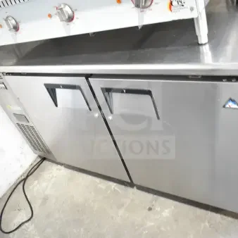 Everest ETWF2 Commercial 2 Door Undercounter Freezer, 115V, 1 Phase, stainless steel, well-maintained condition.