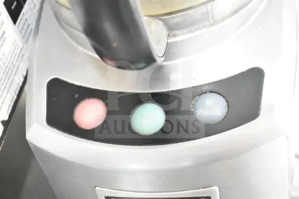 Waring Countertop Food Processor with control panel shown. Features pulse button. Operates at 120 volts, 1 phase.